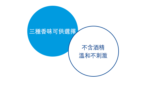 三種香味可供選擇 不含酒精溫和不刺激